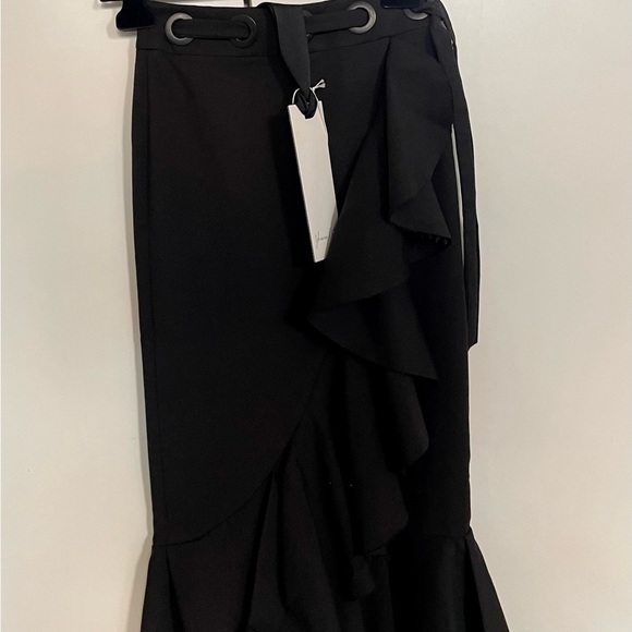 ❤️❤️Final Call NWT JOHANNA ORTIZ  Volveremos Asymmetrical Midi-skirt Black - Picture 9 of 10